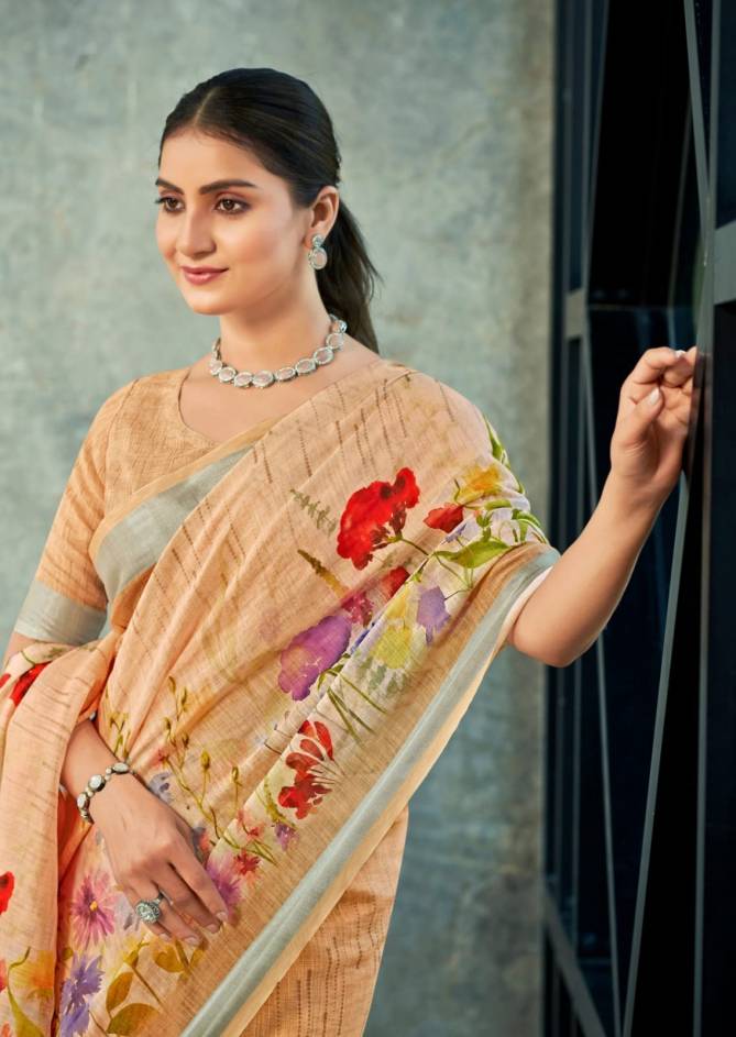 Vidhya Vol 5 By LT Linen Cotton Printed Sarees Wholesale Price In Surat